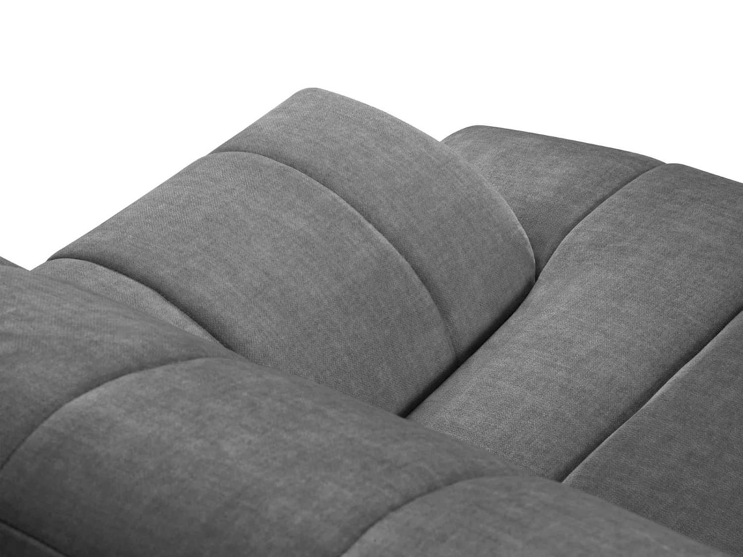 CXL by Christian Lacroix - Sofá de canto esquerdo "Rita" 5 lugares em veludo cinza claro - 289x185x77cm