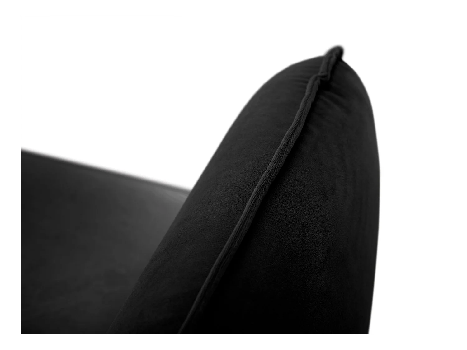 Cosmopolitan Design - Canapé d'angle gauche "Vienna" 6 places en velours noir - 275x185x95cm