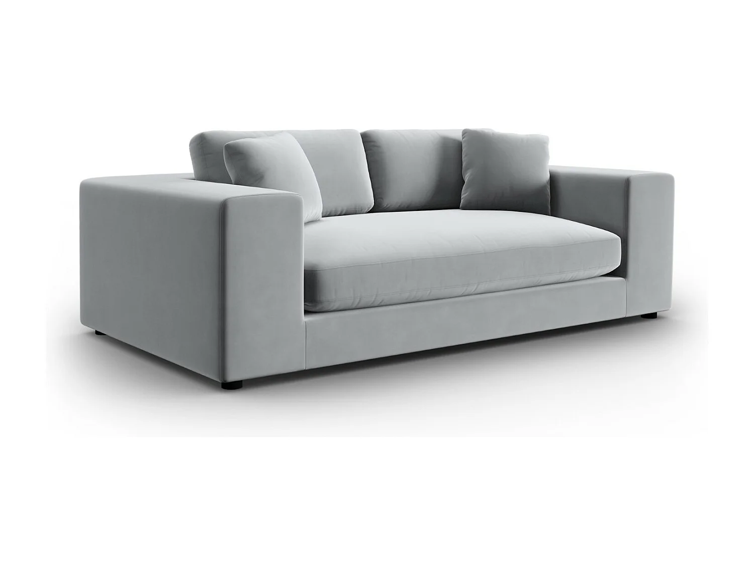 CXL by Christian Lacroix - Canapé "Tendance" 3 places en velours gris clair - 220x122x72cm