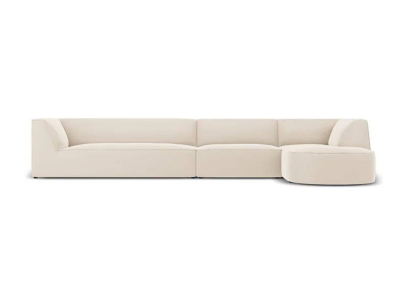 CXL by Christian Lacroix - 5-Sitzer Ecksofa rechts "Charles" Sitzer aus Samt beige - 366x180x69cm