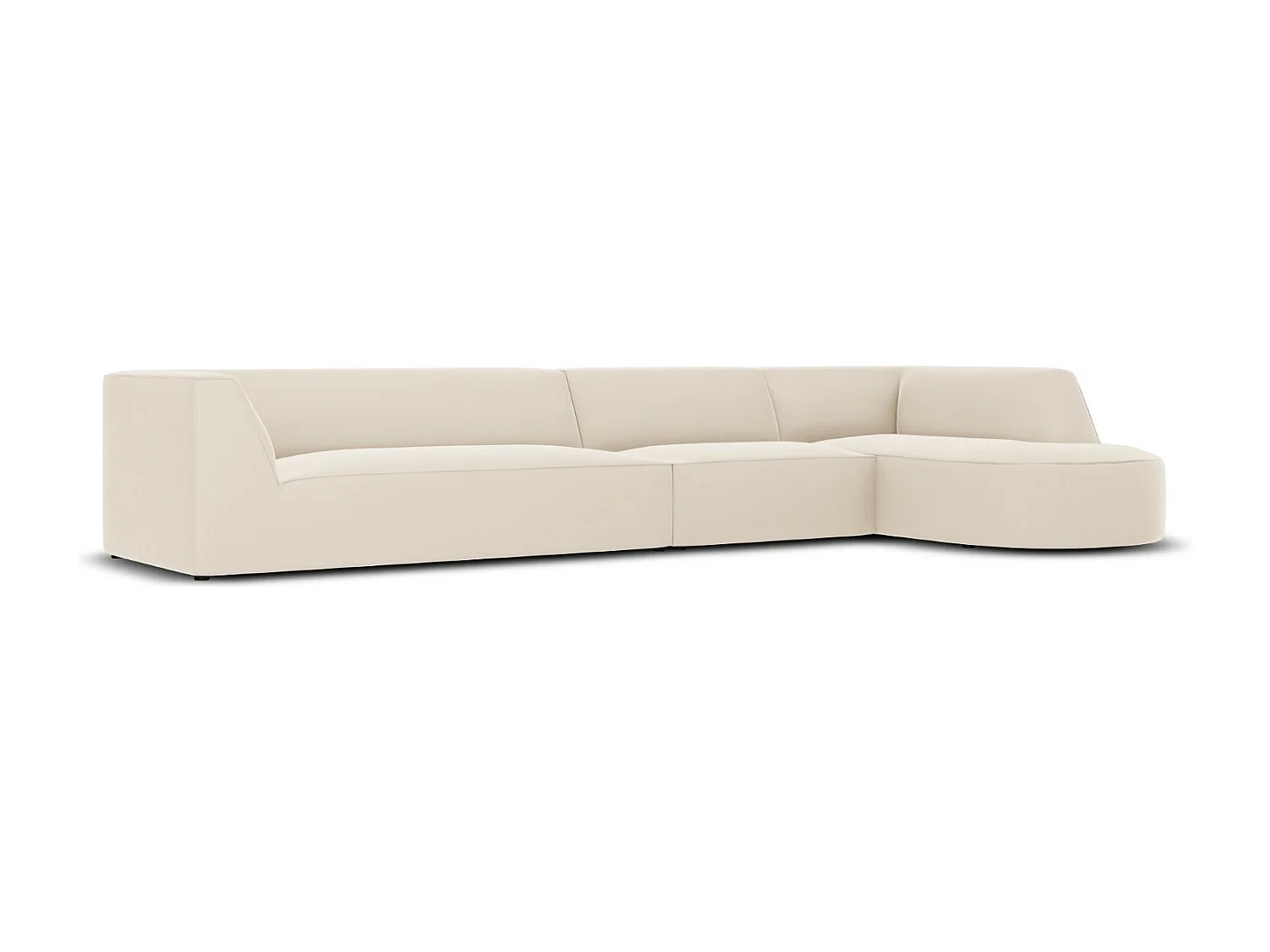 CXL by Christian Lacroix - 5-Sitzer Ecksofa rechts "Charles" Sitzer aus Samt beige - 366x180x69cm