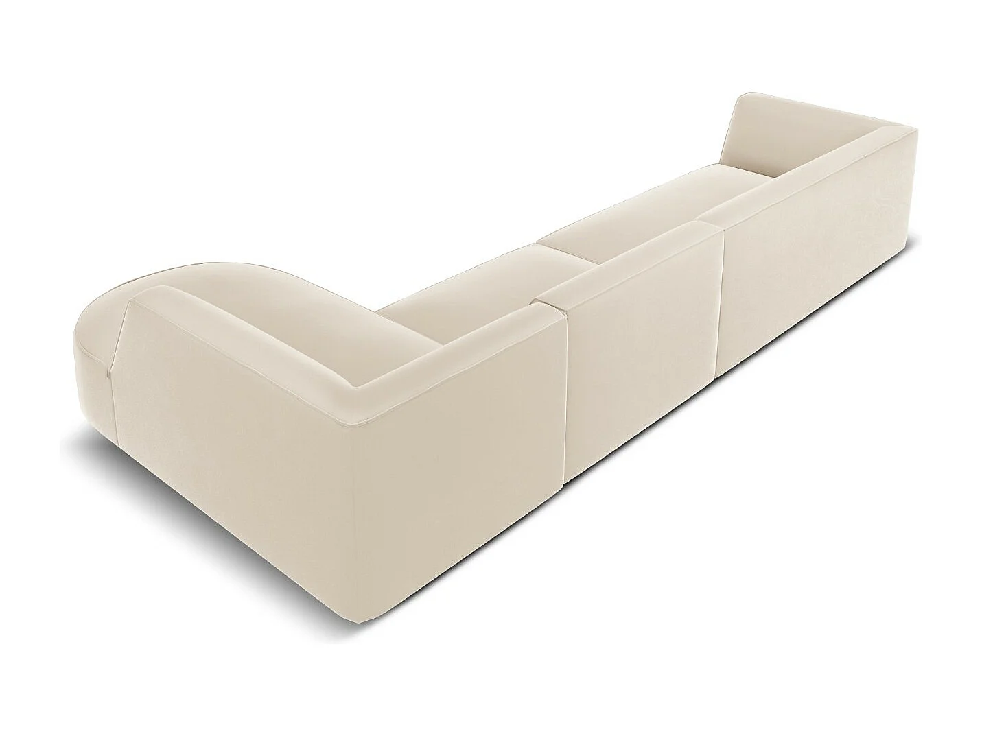 CXL by Christian Lacroix - 5-Sitzer Ecksofa rechts "Charles" Sitzer aus Samt beige - 366x180x69cm