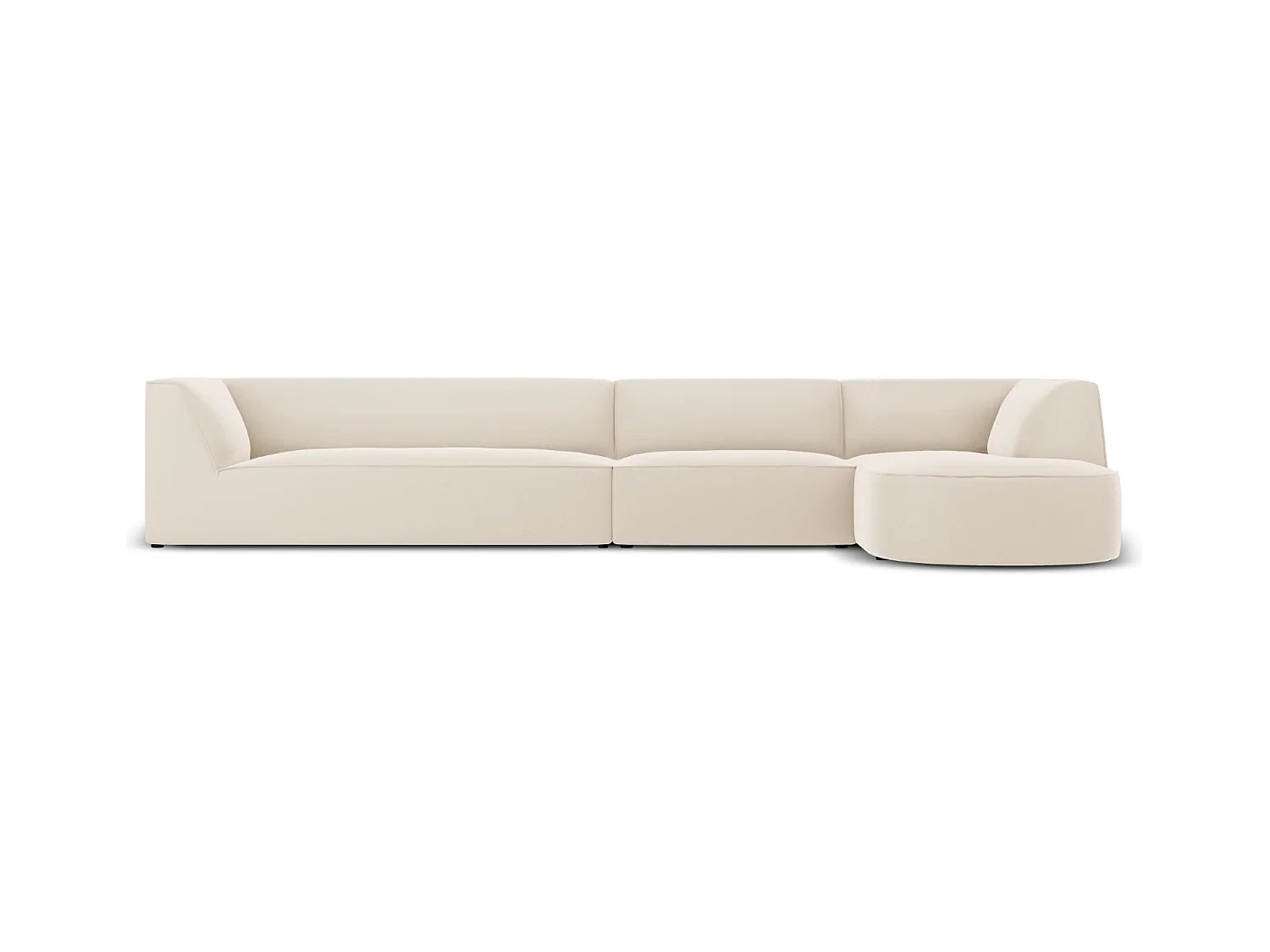 CXL by Christian Lacroix - Rechter hoekbank "Charles" 5 zitplaatsen, Flueel, Beige - 366x180x69cm