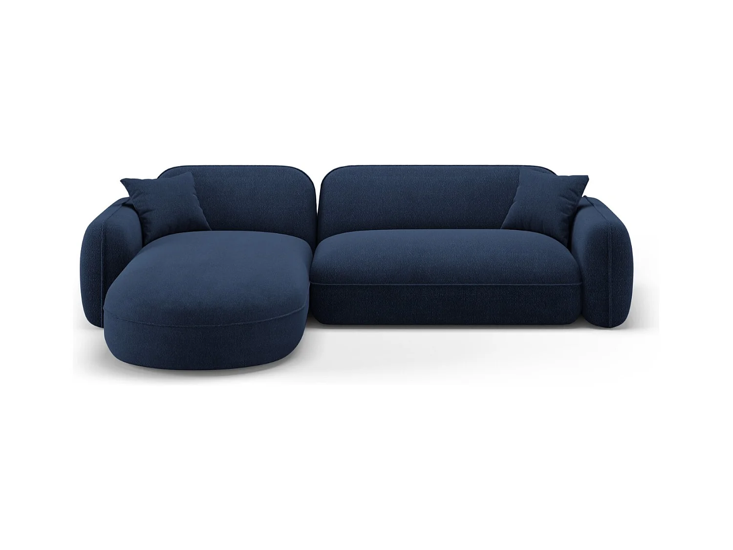 CXL by Christian Lacroix - Modulaire hoekbank links "Lucien" 4 zitplaatsen, Flueel, Donkerblauw - 275x165x70cm