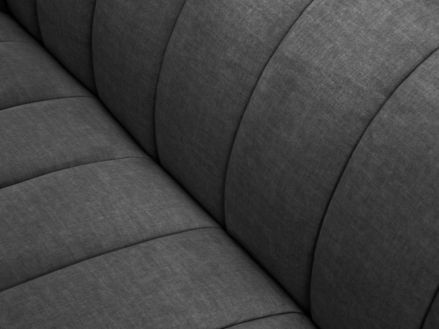 CXL by Christian Lacroix - Sofá esquinero derecho "Rita" 5 plazas de terciopelo gris oscuro - 289x185x77cm