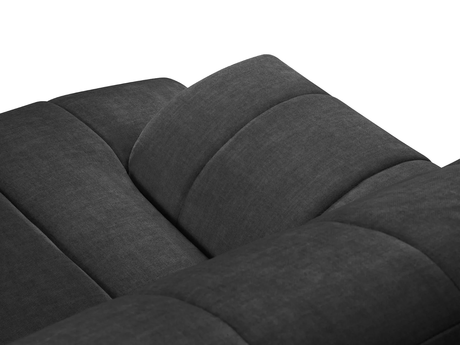CXL by Christian Lacroix - Sofá esquinero derecho "Rita" 5 plazas de terciopelo gris oscuro - 289x185x77cm
