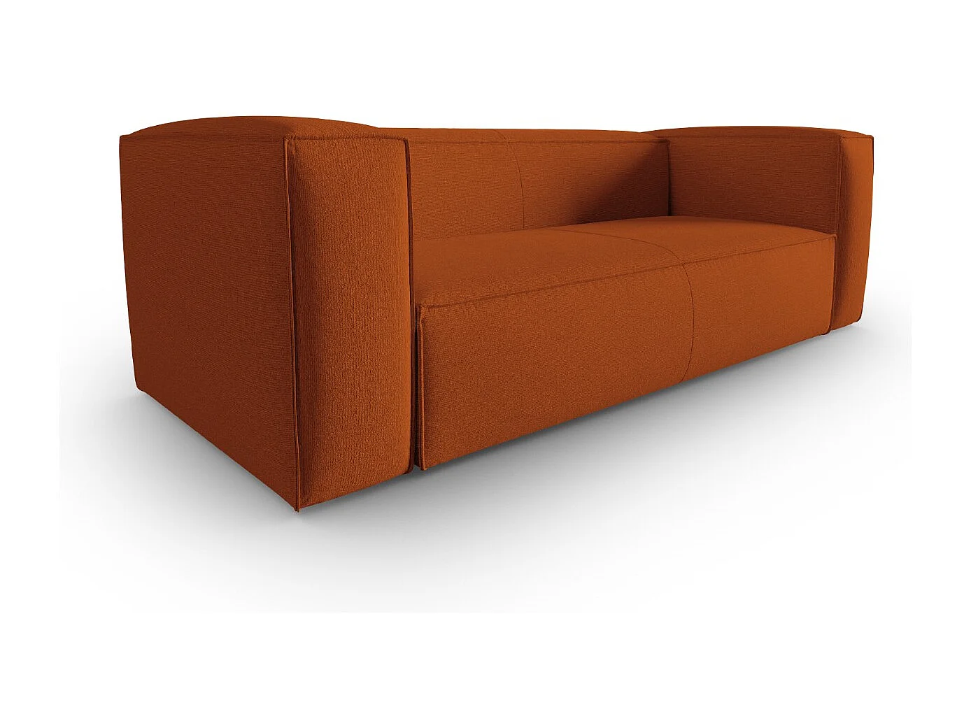 Cosmopolitan Design - Canapé "Mackay" 3 places en velours structuré terracotta - 200x94x73cm