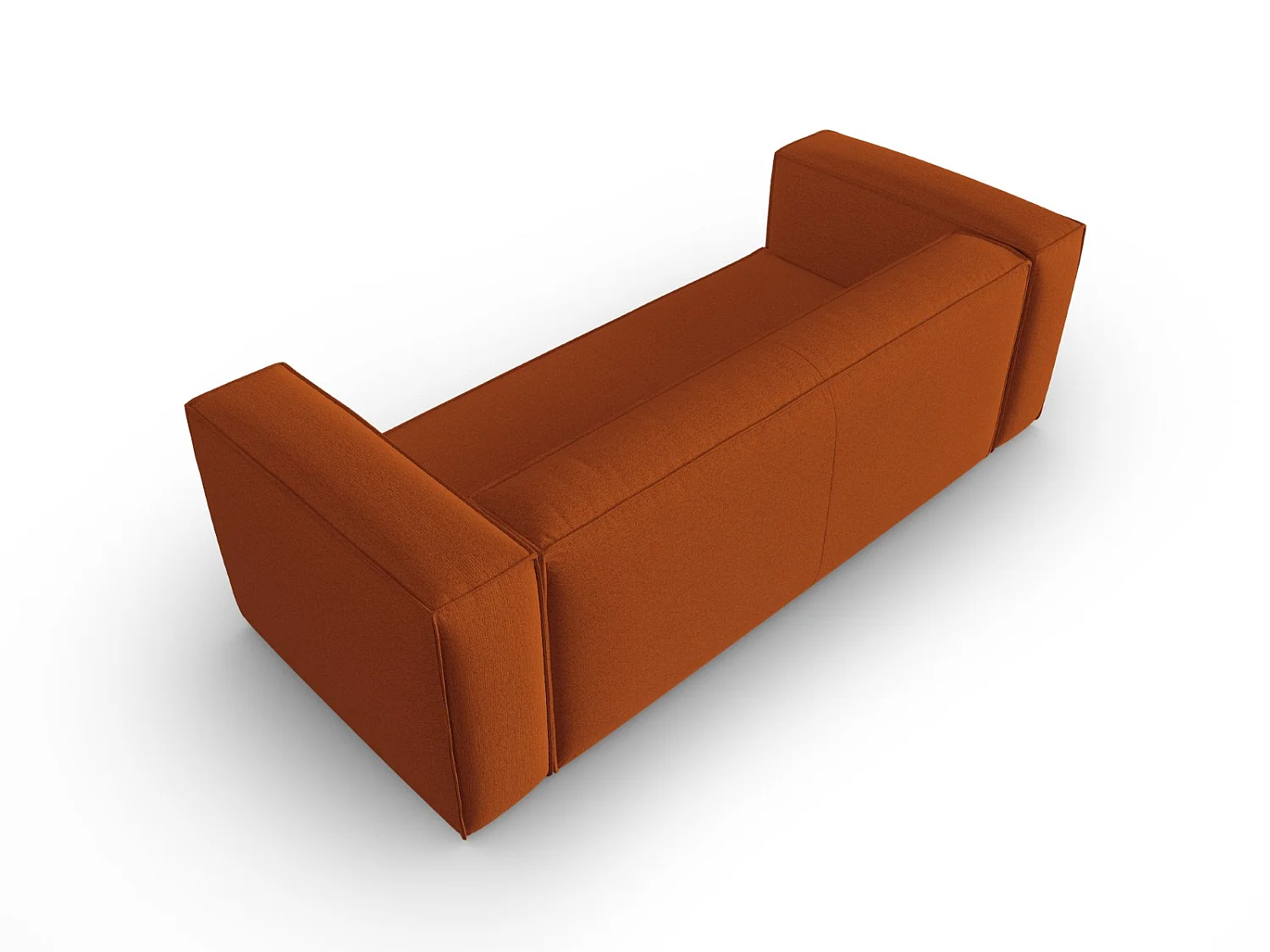 Cosmopolitan Design - Canapé "Mackay" 3 places en velours structuré terracotta - 200x94x73cm