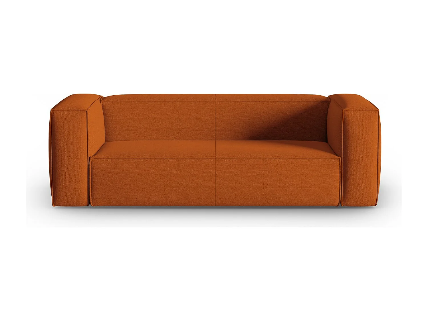 Cosmopolitan Design - Sofá "Mackay" 3 lugares em veludo estruturado terracota - 200x94x73cm