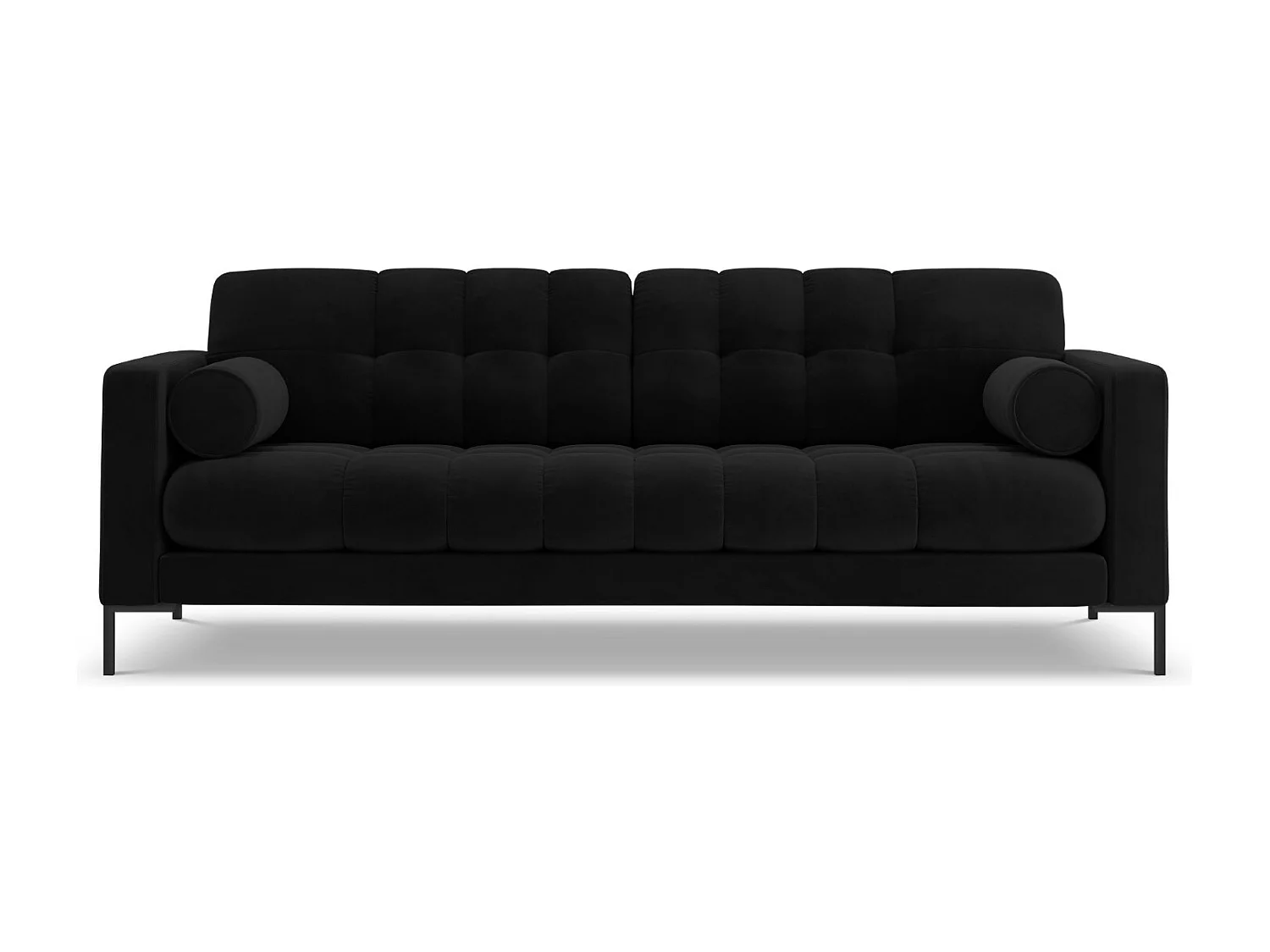 Cosmopolitan Design - Divano "Bali" 3 posti in velluto nero - 177x92x75cm