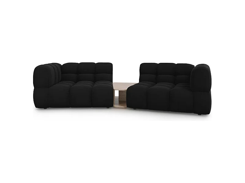 Cosmopolitan Design - 2-Sitzer modulares Sofa "Sky" aus Samt schwarz - 280x148x75cm