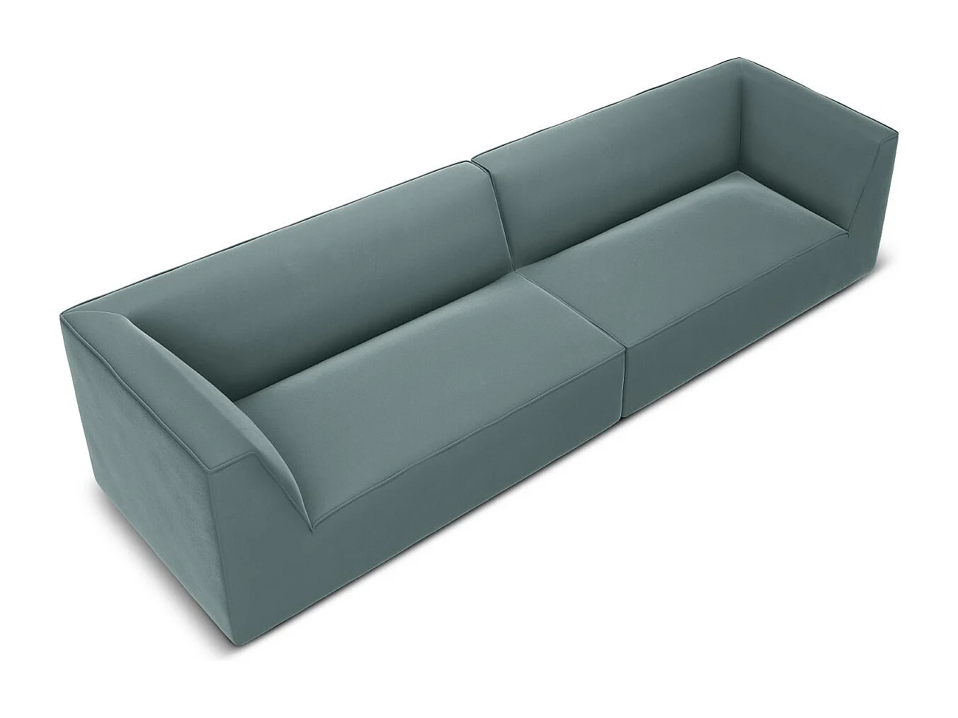 CXL by Christian Lacroix - Bank "Charles" 4 zitplaatsen, Flueel, Munt - 302x93x69cm