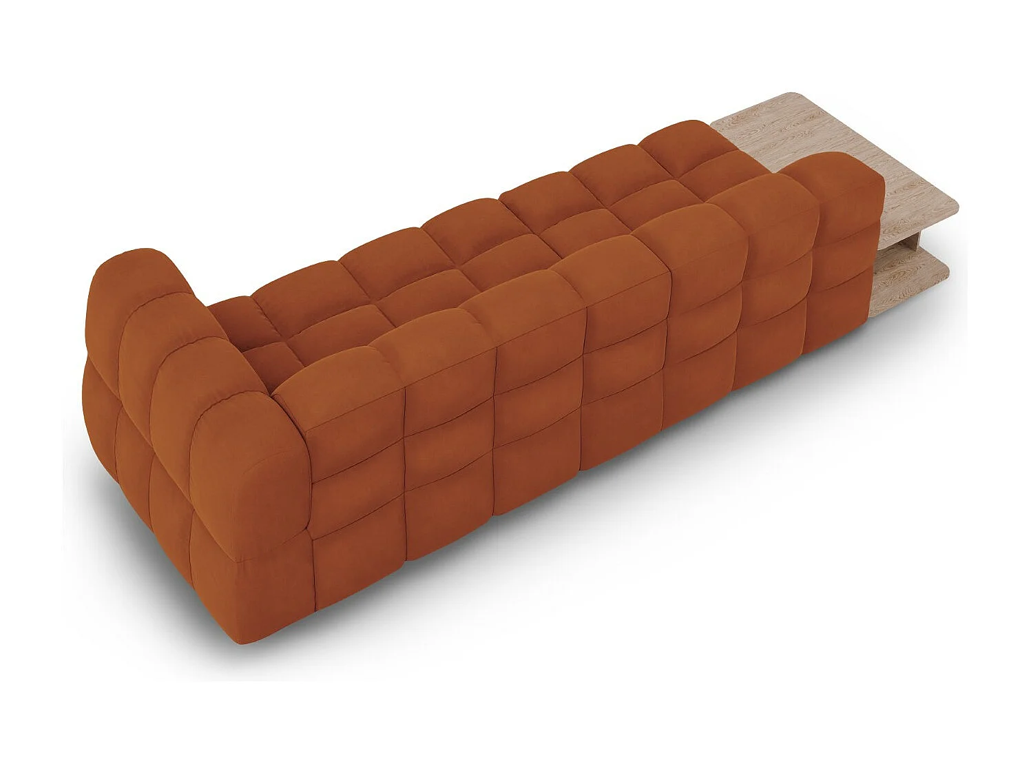 Cosmopolitan Design - Sofá modular virado para a esquerda "Sky" 4 lugares em veludo terracota - 297x102x75cm