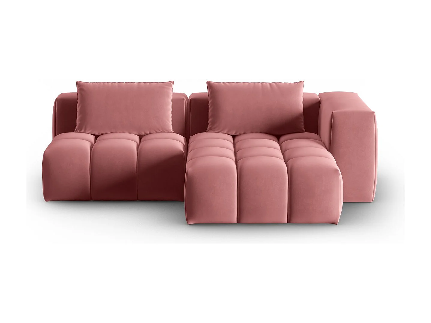 CXL by Christian Lacroix - 3-Sitzer modulares Ecksofa rechts "Lorella" Sitzer aus Samt lachs - 205x145x70cm