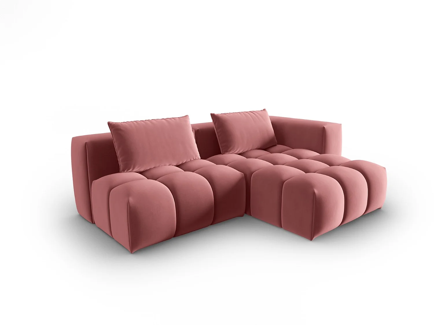 CXL by Christian Lacroix - 3-Sitzer modulares Ecksofa rechts "Lorella" Sitzer aus Samt lachs - 205x145x70cm