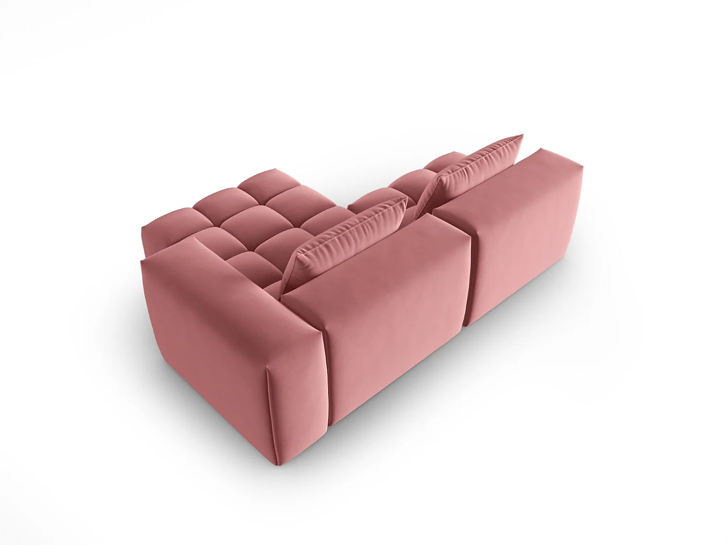 CXL by Christian Lacroix - 3-Sitzer modulares Ecksofa rechts "Lorella" Sitzer aus Samt lachs - 205x145x70cm