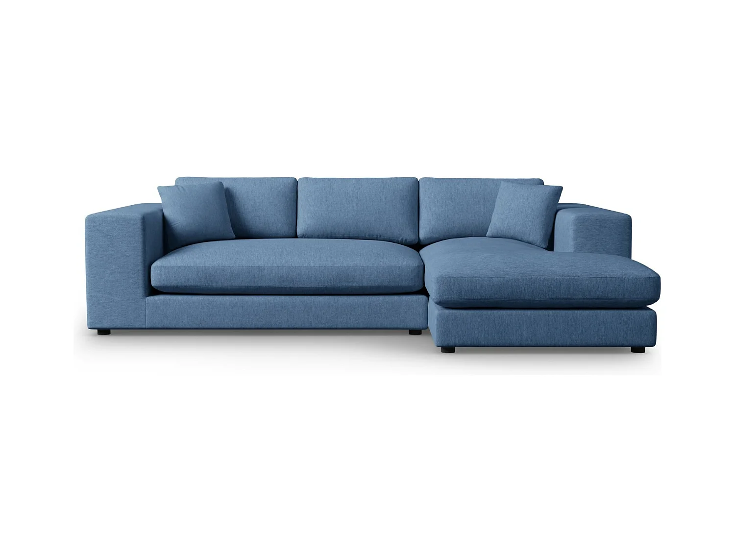 CXL by Christian Lacroix - Canapé d'angle droit "Tendance" 5 places en tissu structurel bleu foncé - 282x174x72cm