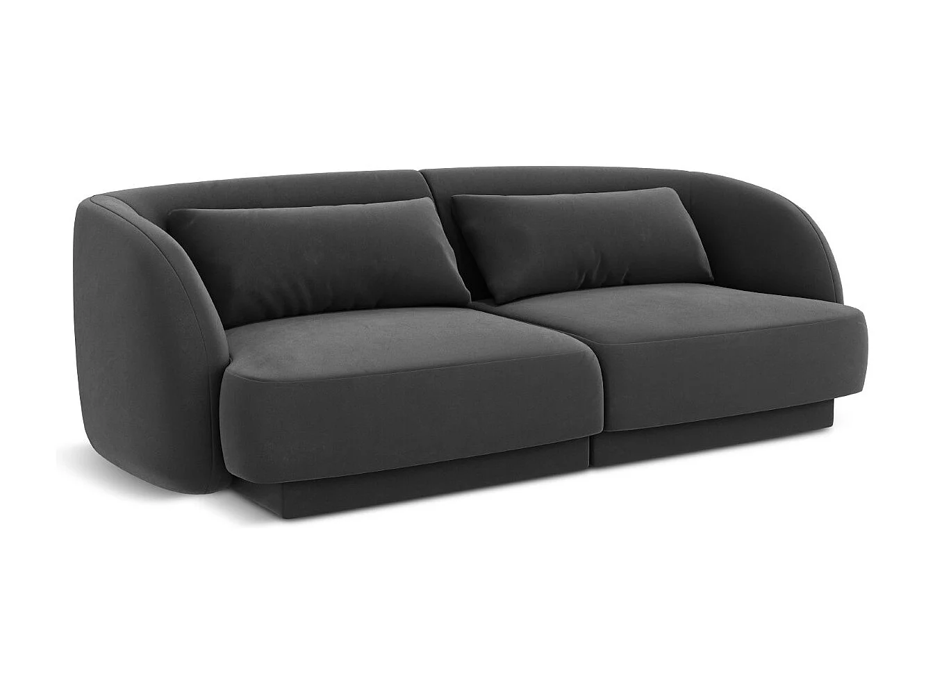 Cosmopolitan Design - Sofa, "Tulum" 2 miejsca welur, szary - 180x90x70cm