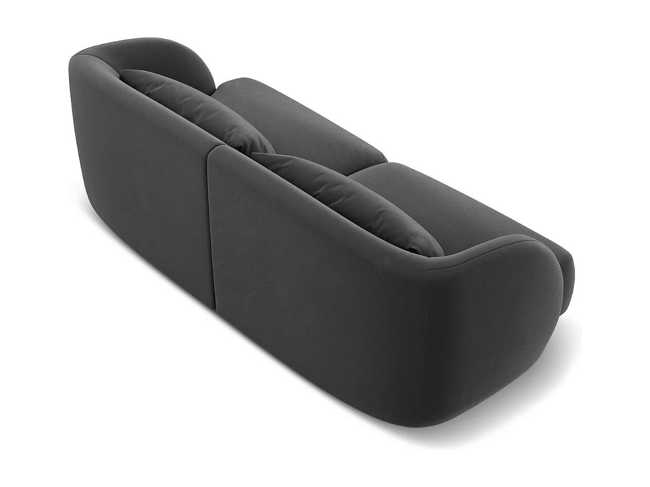 Cosmopolitan Design - Sofa, "Tulum" 2 miejsca welur, szary - 180x90x70cm