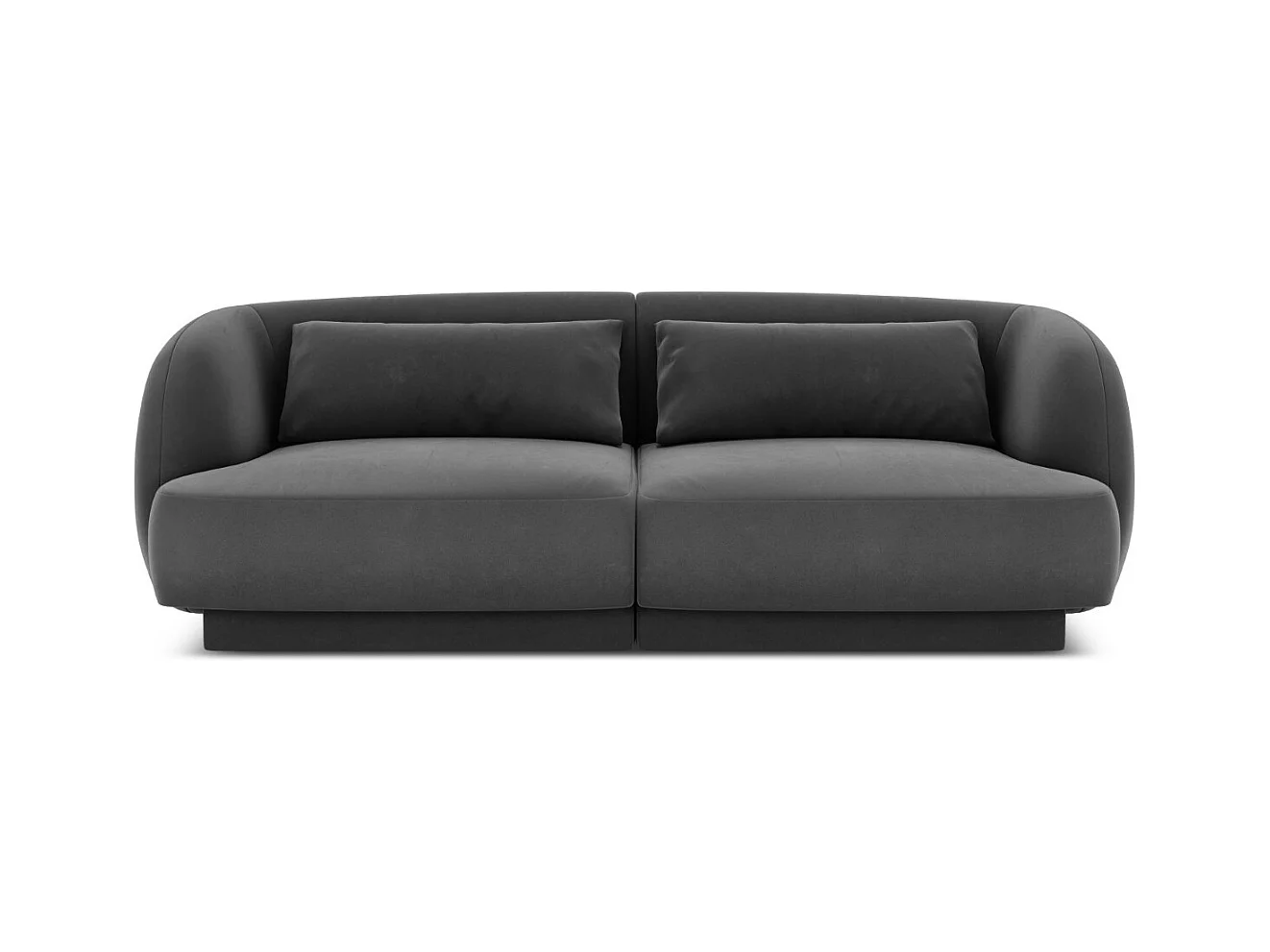 Cosmopolitan Design - Canapé "Tulum" 2 places en velours gris - 180x90x70cm
