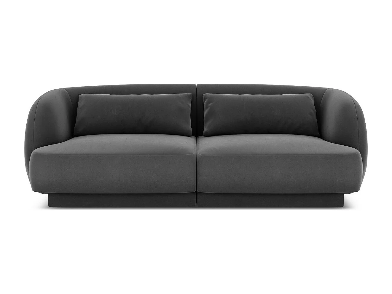 Cosmopolitan Design - Sofá "Tulum" 2 lugares em veludo cinza - 180x90x70cm