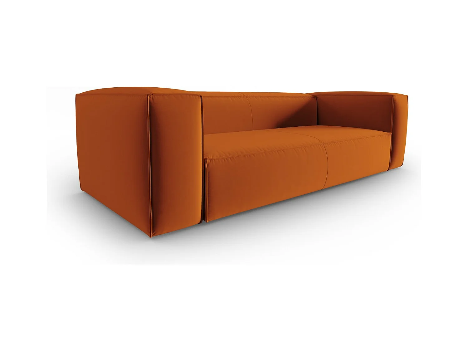 Cosmopolitan Design - Canapé "Mackay" 4 places en velours terracotta - 230x94x73cm