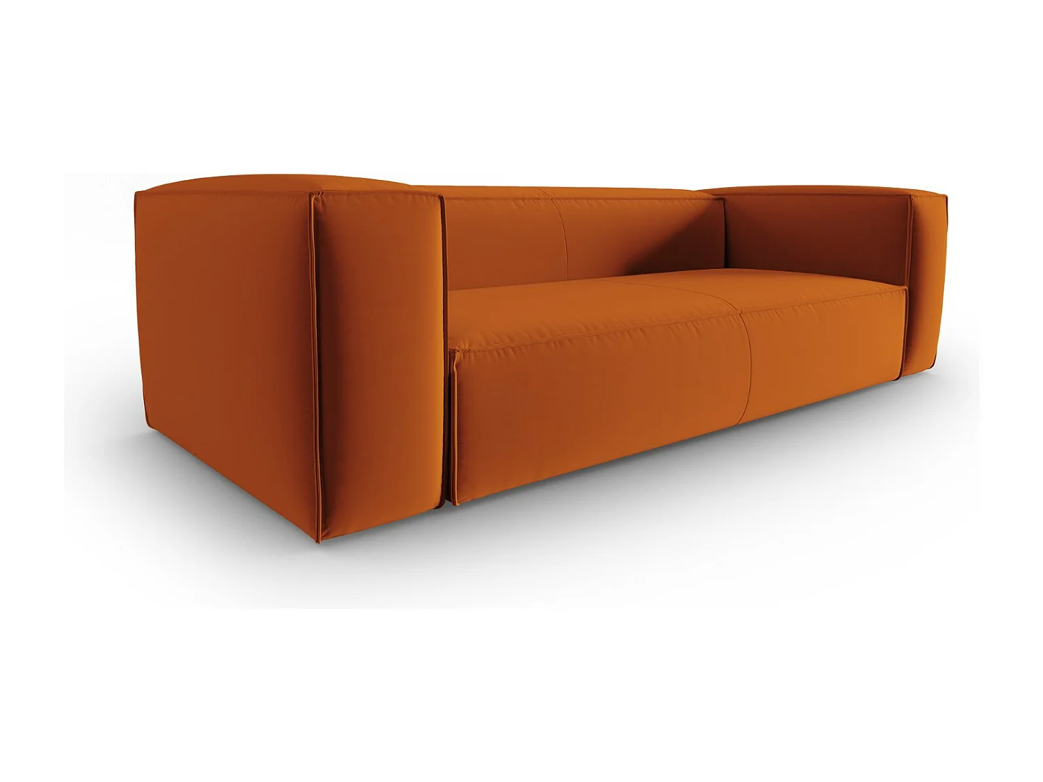 Cosmopolitan Design - Sofá "Mackay" 4 lugares em veludo terracota - 230x94x73cm