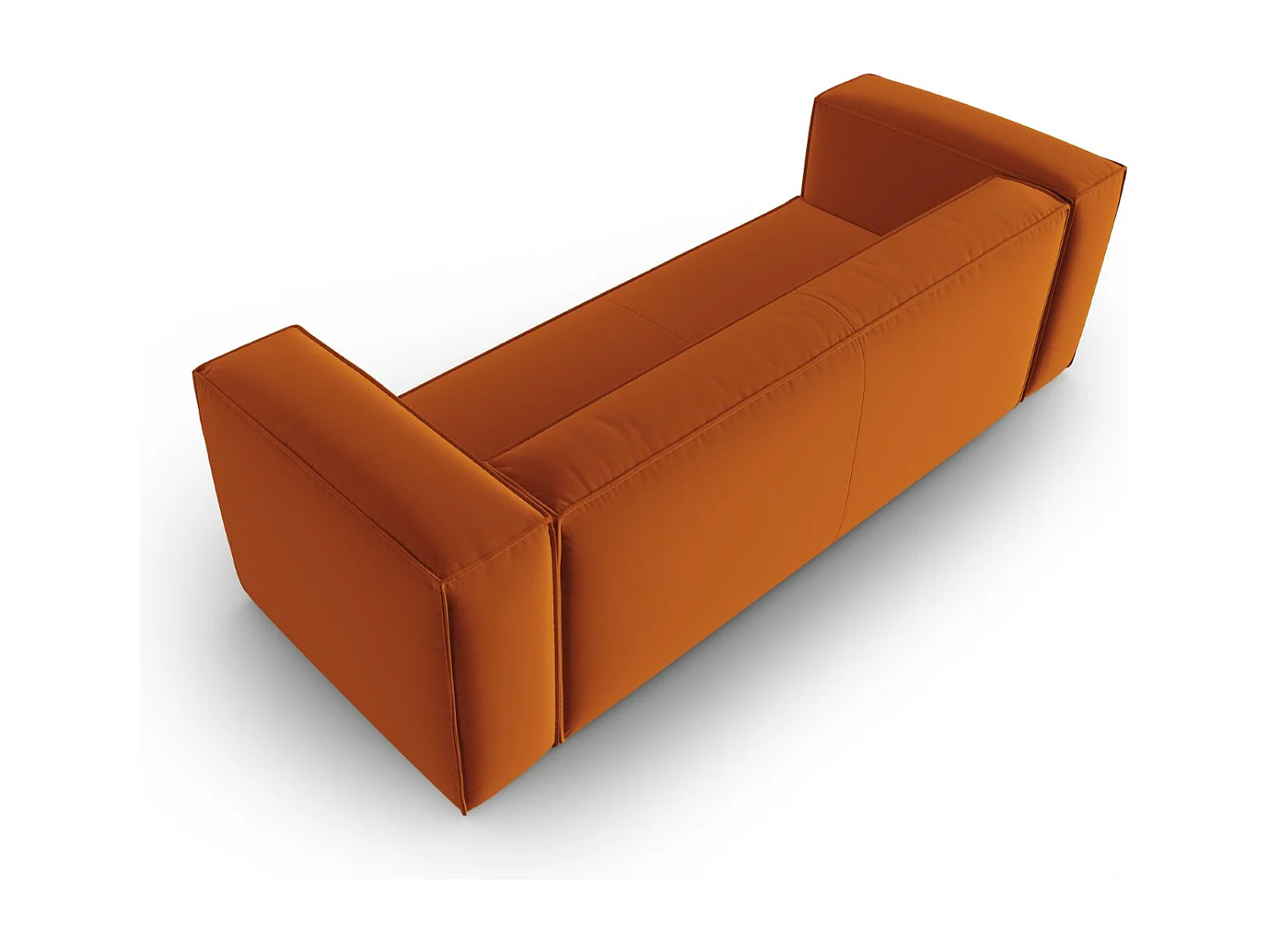 Cosmopolitan Design - Sofá "Mackay" 4 lugares em veludo terracota - 230x94x73cm