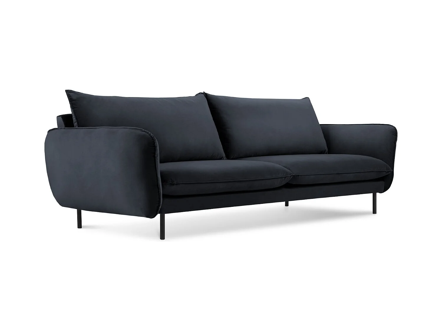 Cosmopolitan Design - Bank "Vienna" 4 zitplaatsen, Flueel, Donkerblauw - 230x92x95cm
