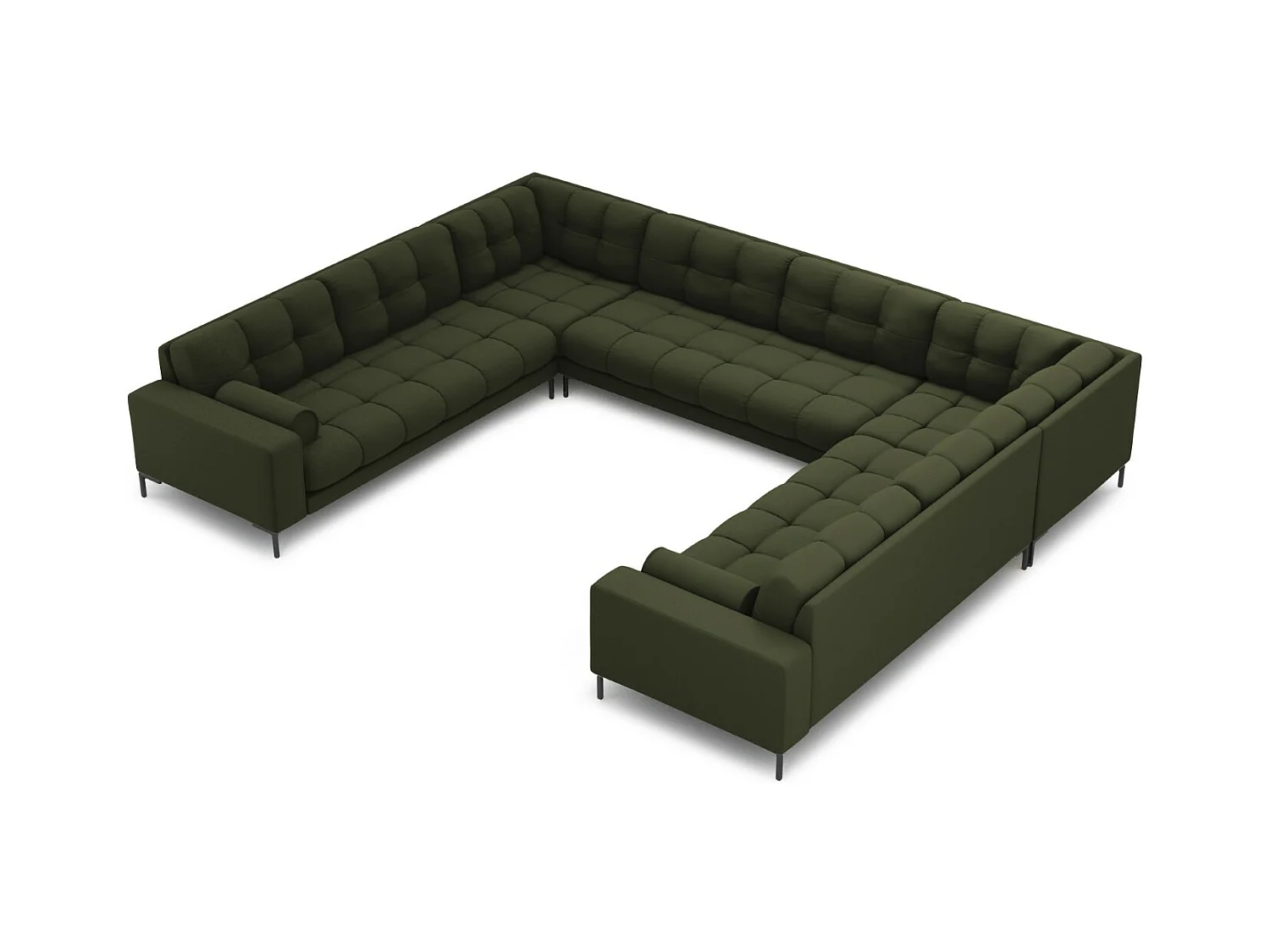 Cosmopolitan Design - Panoramische bank "Bali" 9 zitplaatsen, Structurele stof, Groente - 327x256x75cm