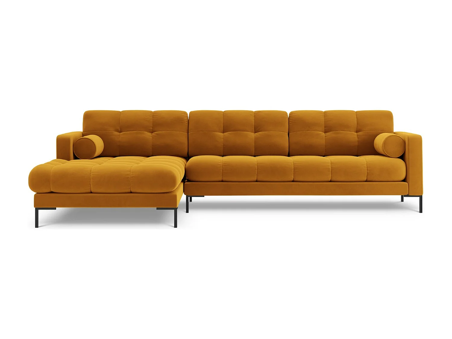 Cosmopolitan Design - Linker hoekbank "Bali" 5 zitplaatsen, Flueel, GEEL - 293x185x75cm