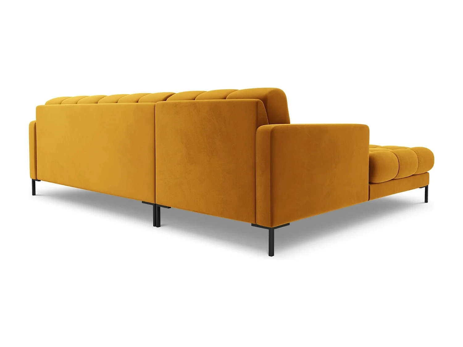 Cosmopolitan Design - Linker hoekbank "Bali" 5 zitplaatsen, Flueel, GEEL - 293x185x75cm