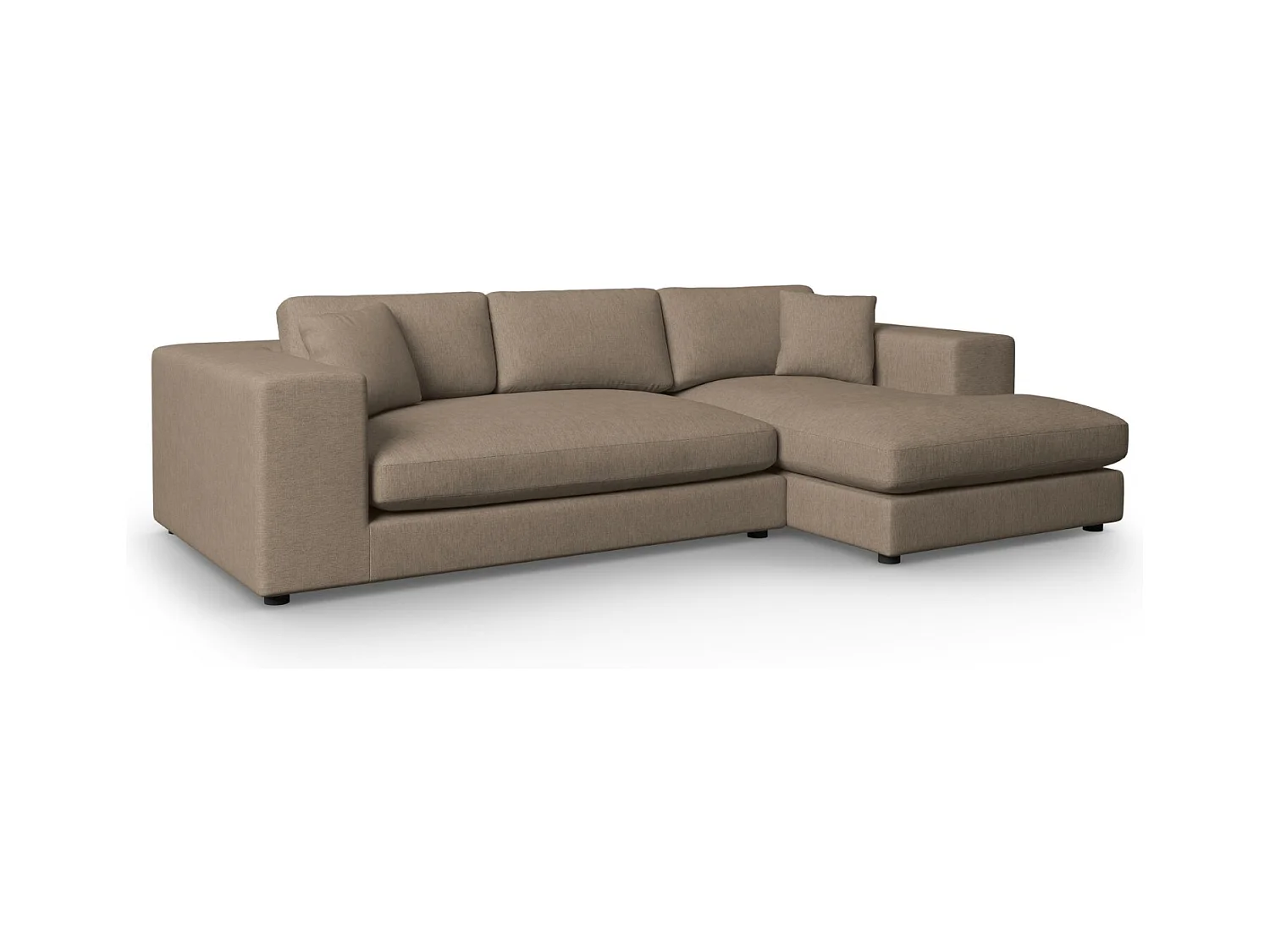 CXL by Christian Lacroix - 5-Sitzer Ecksofa rechts "Tendance" Sitzer aus strukturiertem Stoff hellbraun - 282x174x72cm