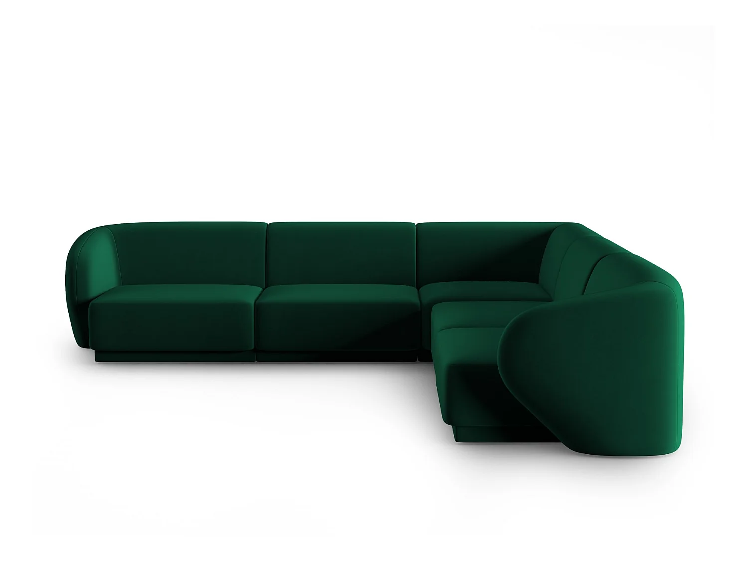 CXL by Christian Lacroix - Symmetrische modulaire hoekbank "Lionel" 6 zitplaatsen, Flueel, Flessengroen - 265x265x74cm