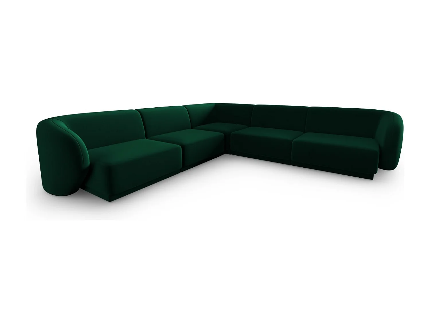 CXL by Christian Lacroix - Symmetrische modulaire hoekbank "Lionel" 6 zitplaatsen, Flueel, Flessengroen - 265x265x74cm