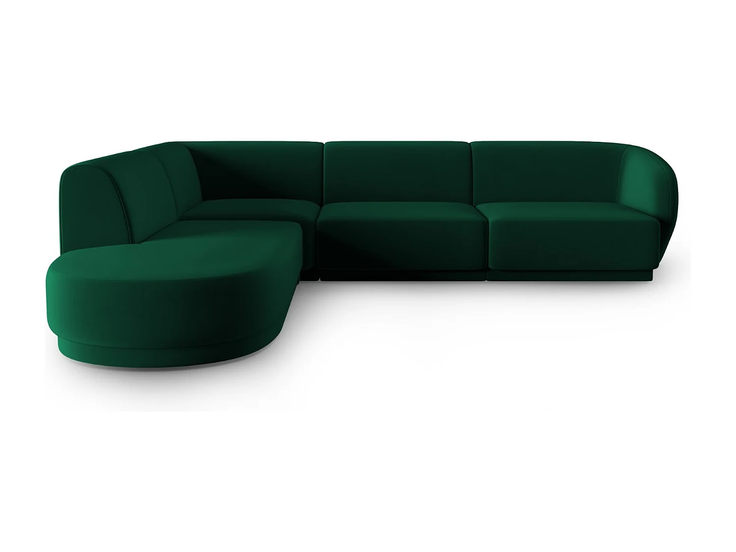 CXL by Christian Lacroix - Divano angolare modulare sinistro "Lionel" 5 posti in velluto verde bottiglia - 265x232x74cm