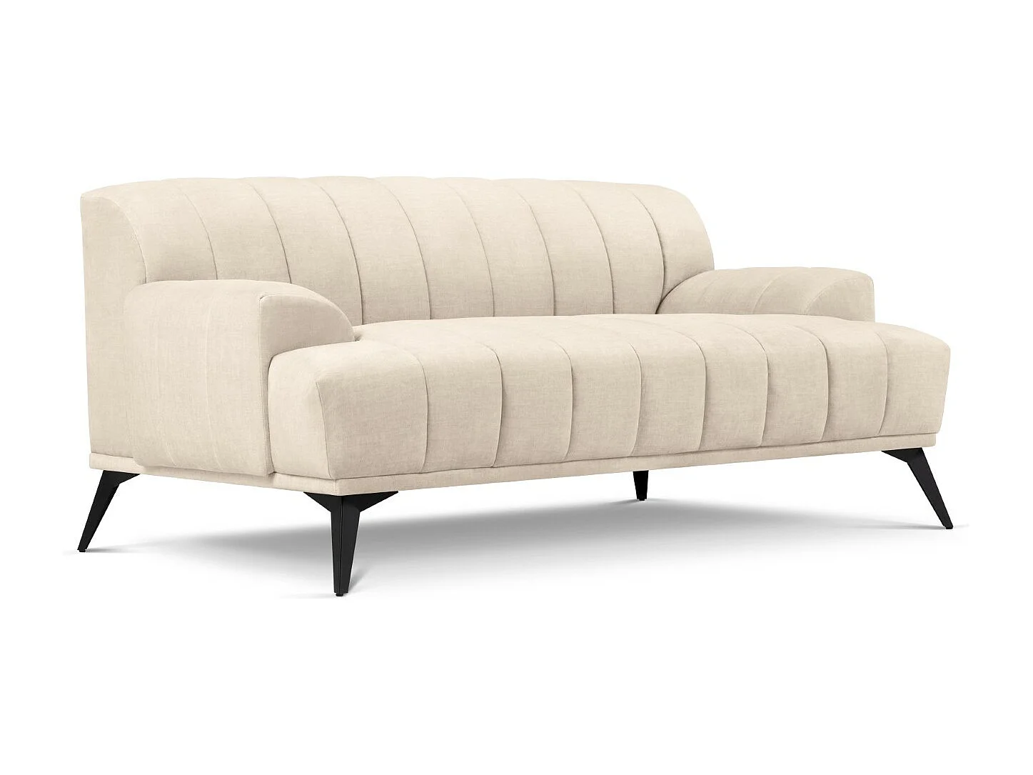 CXL by Christian Lacroix - Sofá "Rita" 2 lugares em veludo bege claro - 166x94x77cm