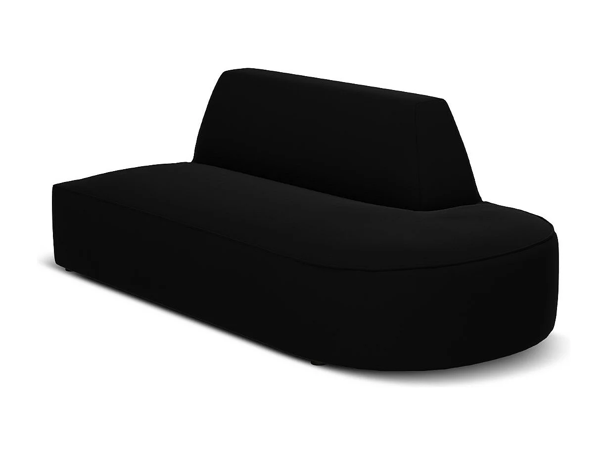 CXL by Christian Lacroix - Sofa modułowa bok prawy, "Charles" 2 miejsca welur, czarny - 181x93x69cm