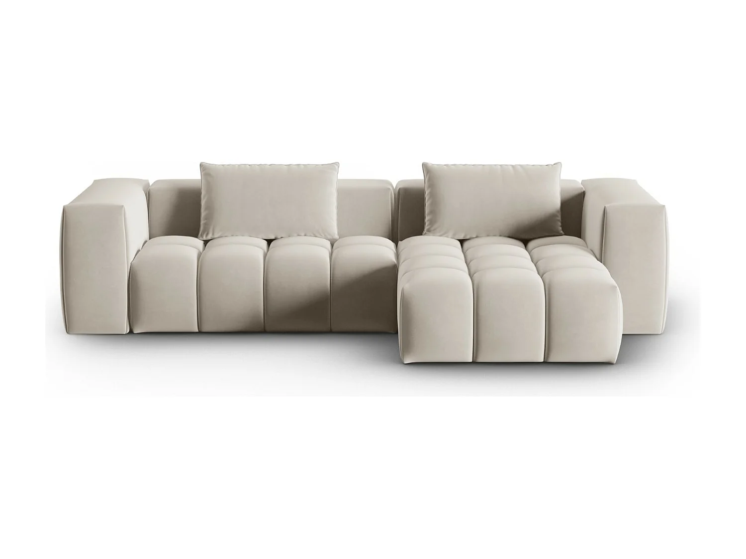 CXL by Christian Lacroix - 3-Sitzer modulares Ecksofa rechts "Lorella" Sitzer aus Samt Ecru - 260x145x70cm