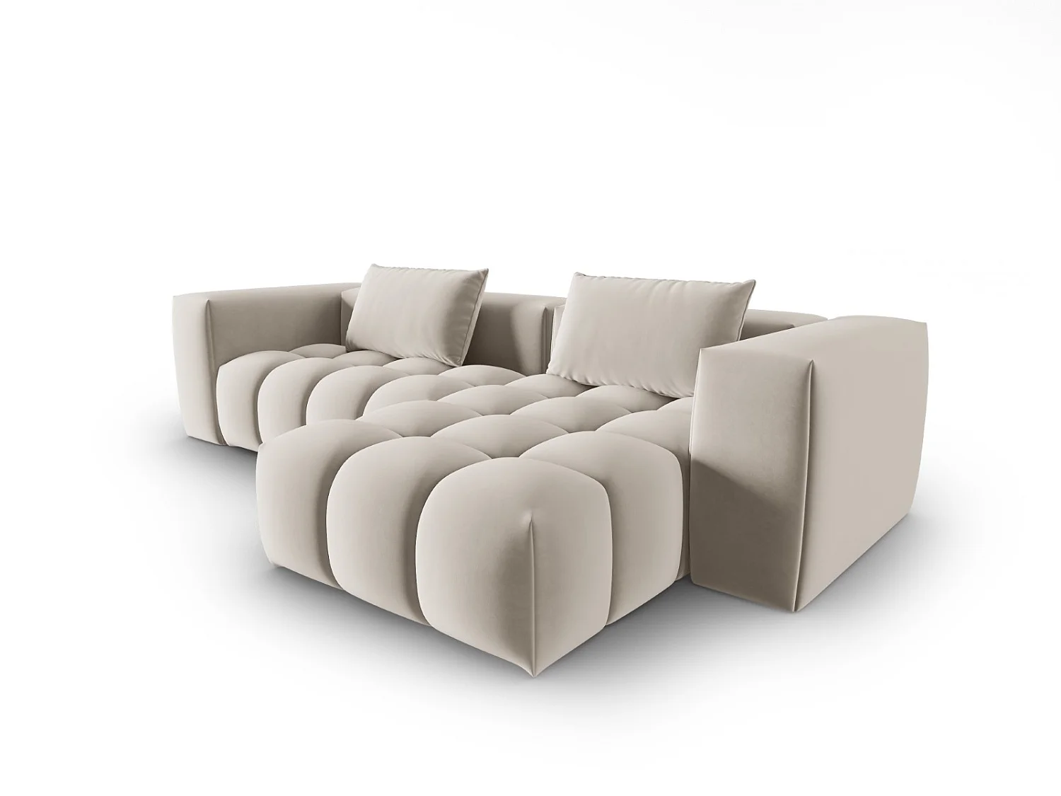 CXL by Christian Lacroix - 3-Sitzer modulares Ecksofa rechts "Lorella" Sitzer aus Samt Ecru - 260x145x70cm