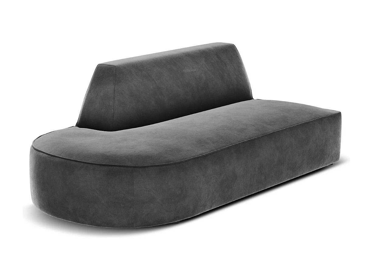 CXL by Christian Lacroix - Canapé modulable gauche "Charles" 2 places en velours gris foncé - 181x93x69cm