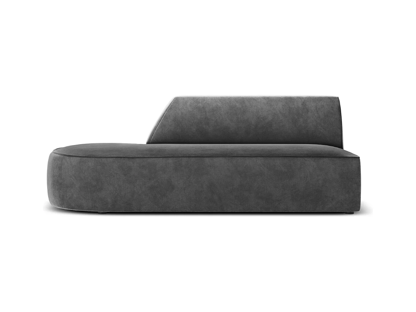 CXL by Christian Lacroix - Linker modulaire bank "Charles" 2 zitplaatsen, Flueel, Donkergrijs - 181x93x69cm