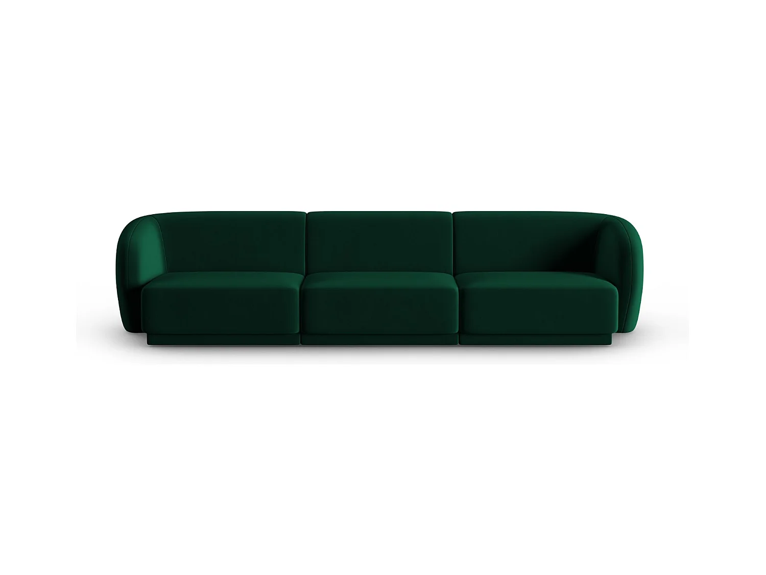 CXL by Christian Lacroix - Canapé modulable "Lionel" 3 places en velours vert bouteille - 266x93x74cm