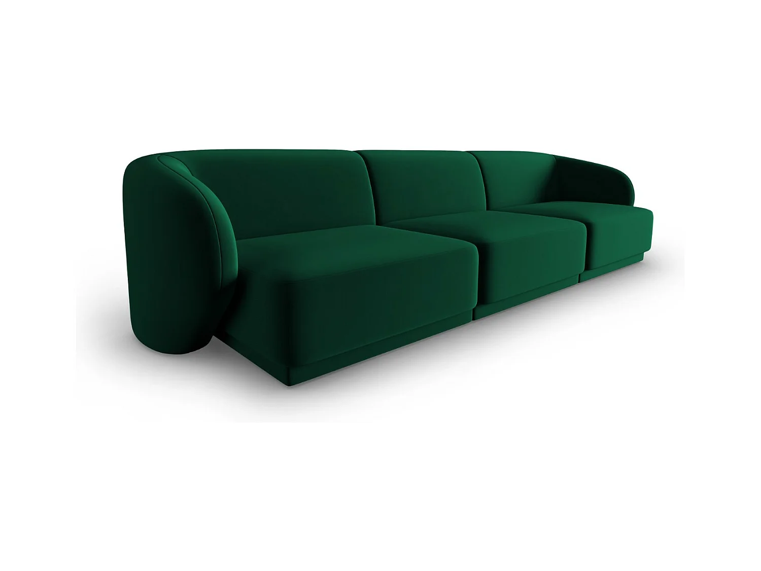CXL by Christian Lacroix - Canapé modulable "Lionel" 3 places en velours vert bouteille - 266x93x74cm