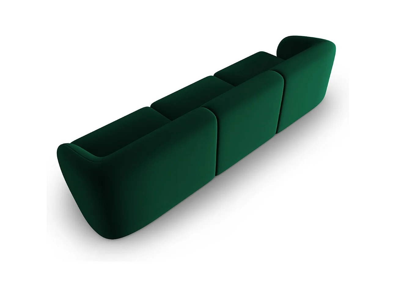 CXL by Christian Lacroix - Canapé modulable "Lionel" 3 places en velours vert bouteille - 266x93x74cm