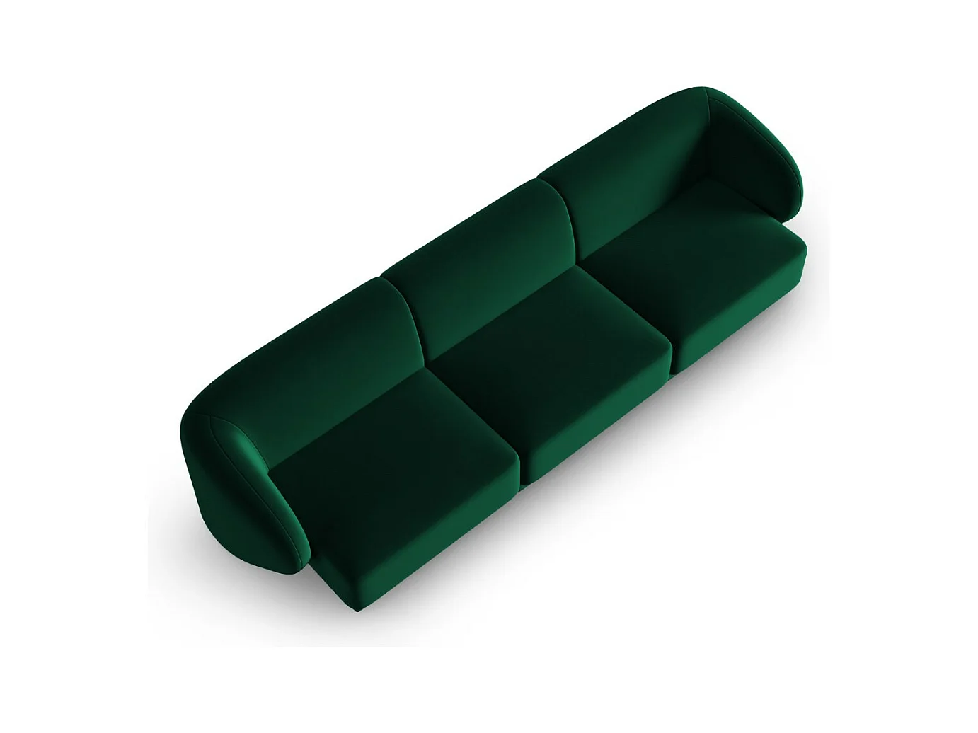 CXL by Christian Lacroix - Canapé modulable "Lionel" 3 places en velours vert bouteille - 266x93x74cm