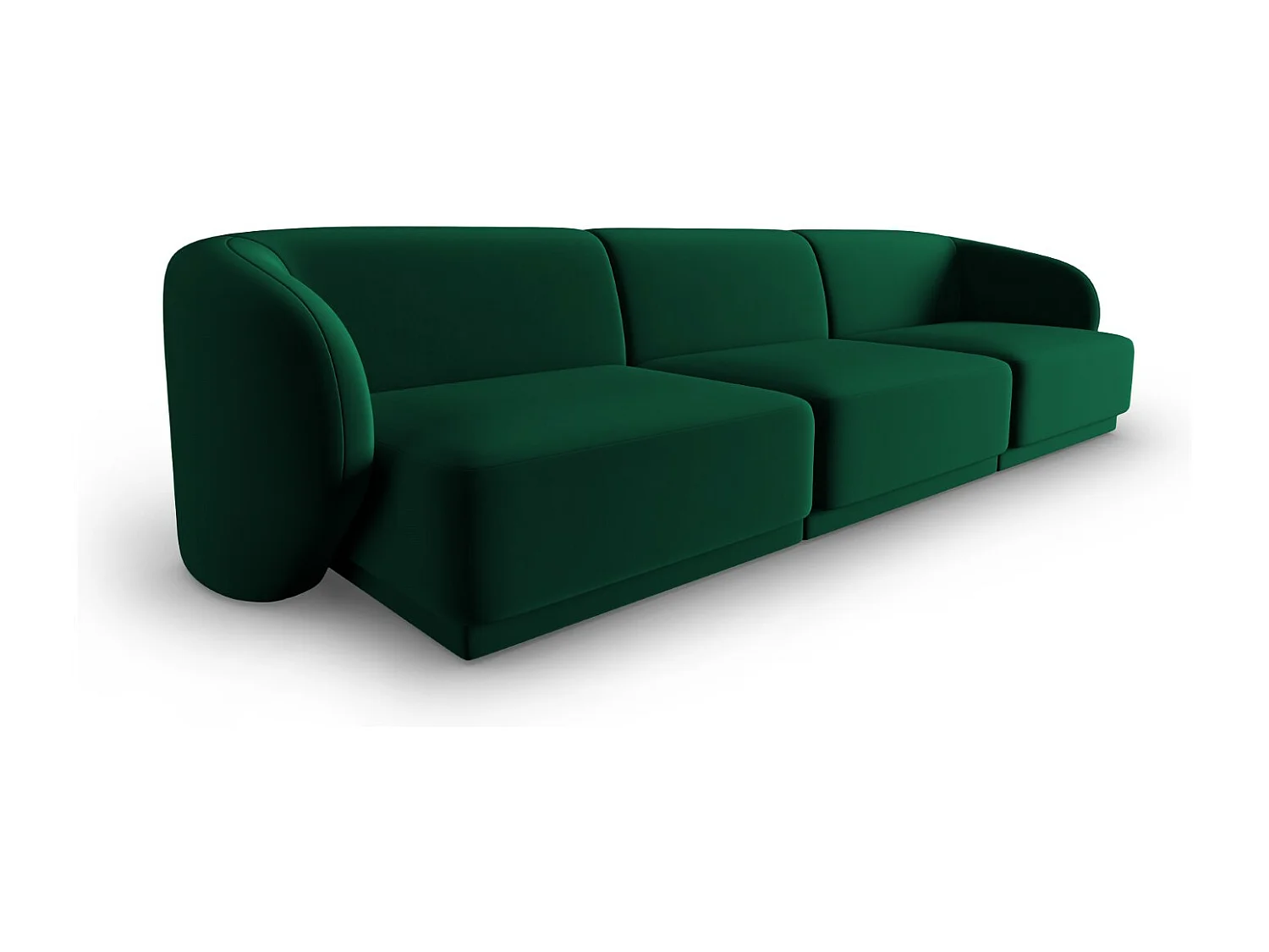 CXL by Christian Lacroix - Modulaire bank "Lionel" 3 zitplaatsen, Flueel, Flessengroen - 266x93x74cm