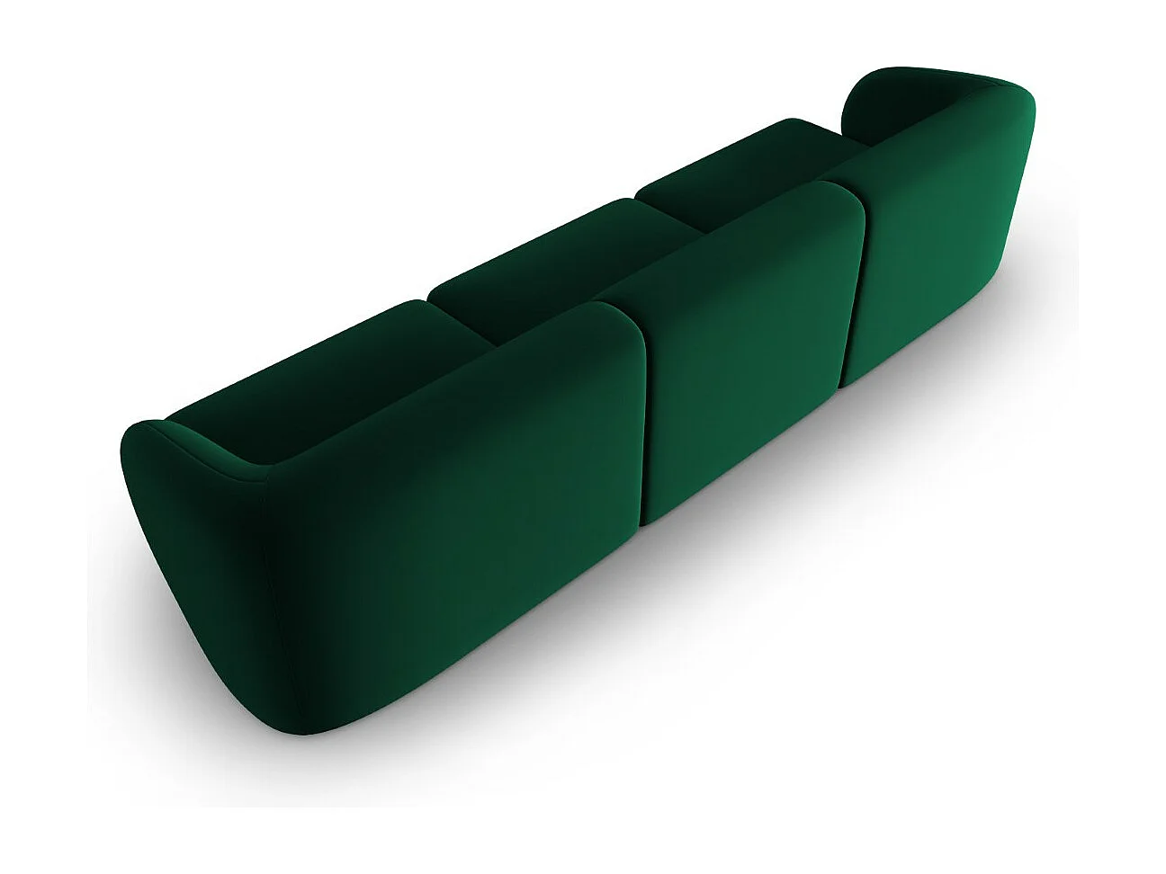 CXL by Christian Lacroix - Modulaire bank "Lionel" 3 zitplaatsen, Flueel, Flessengroen - 266x93x74cm