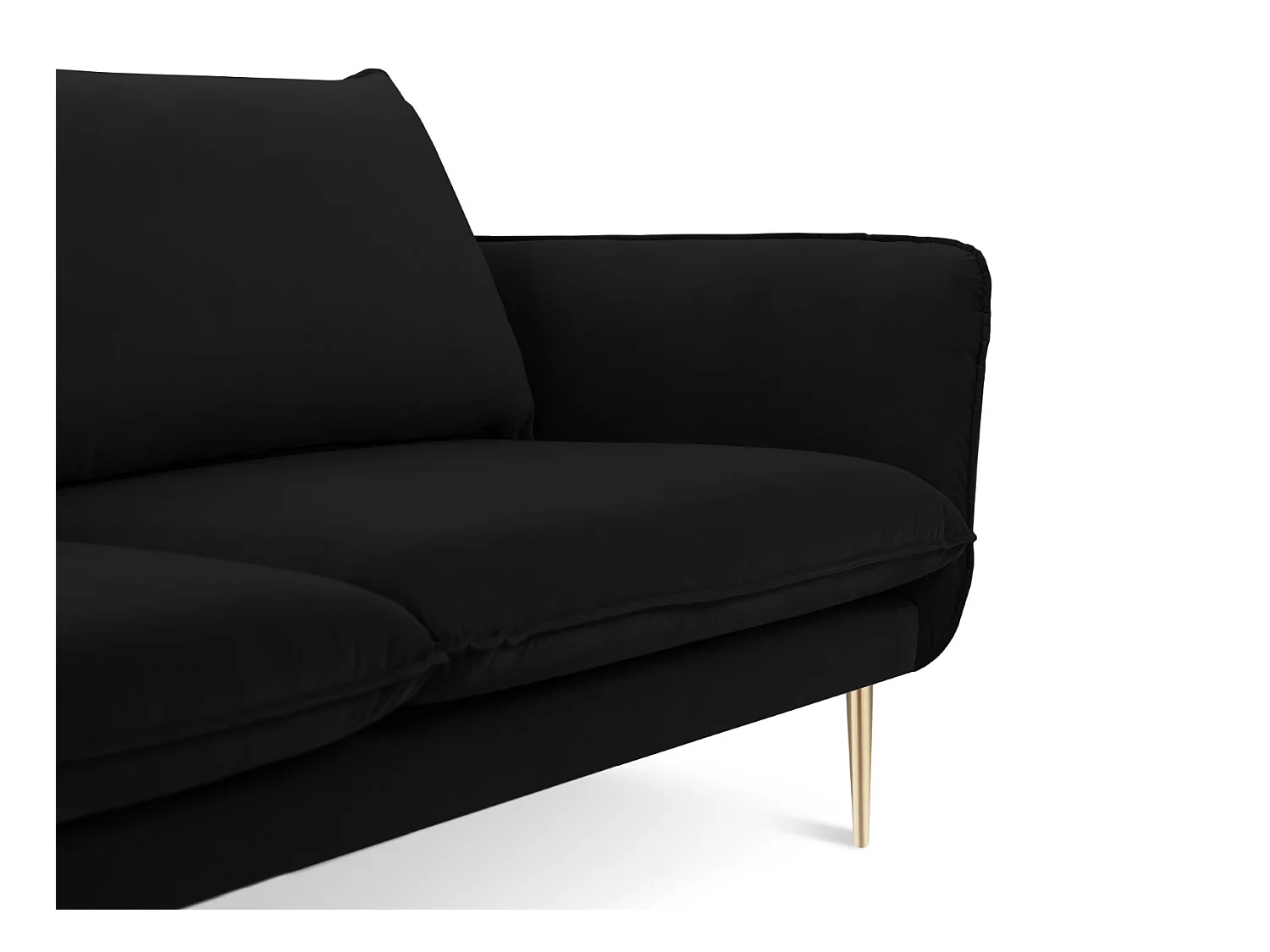 Cosmopolitan Design - Canapé "Vienna" 2 places en velours noir - 160x92x95cm