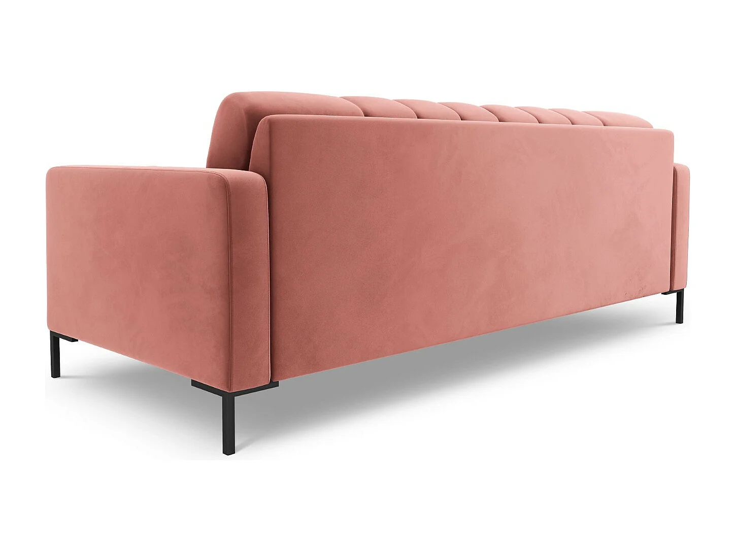 Cosmopolitan Design - Bank "Bali" 4 zitplaatsen, Flueel, Roze - 217x92x75cm